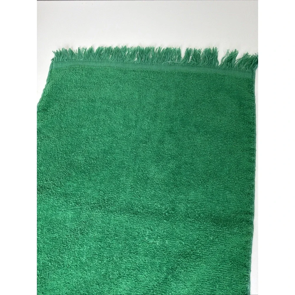 VTG Hand Towel Hunter Green Embroidery HolidayCannon USA Fringed‎ Cottagecore